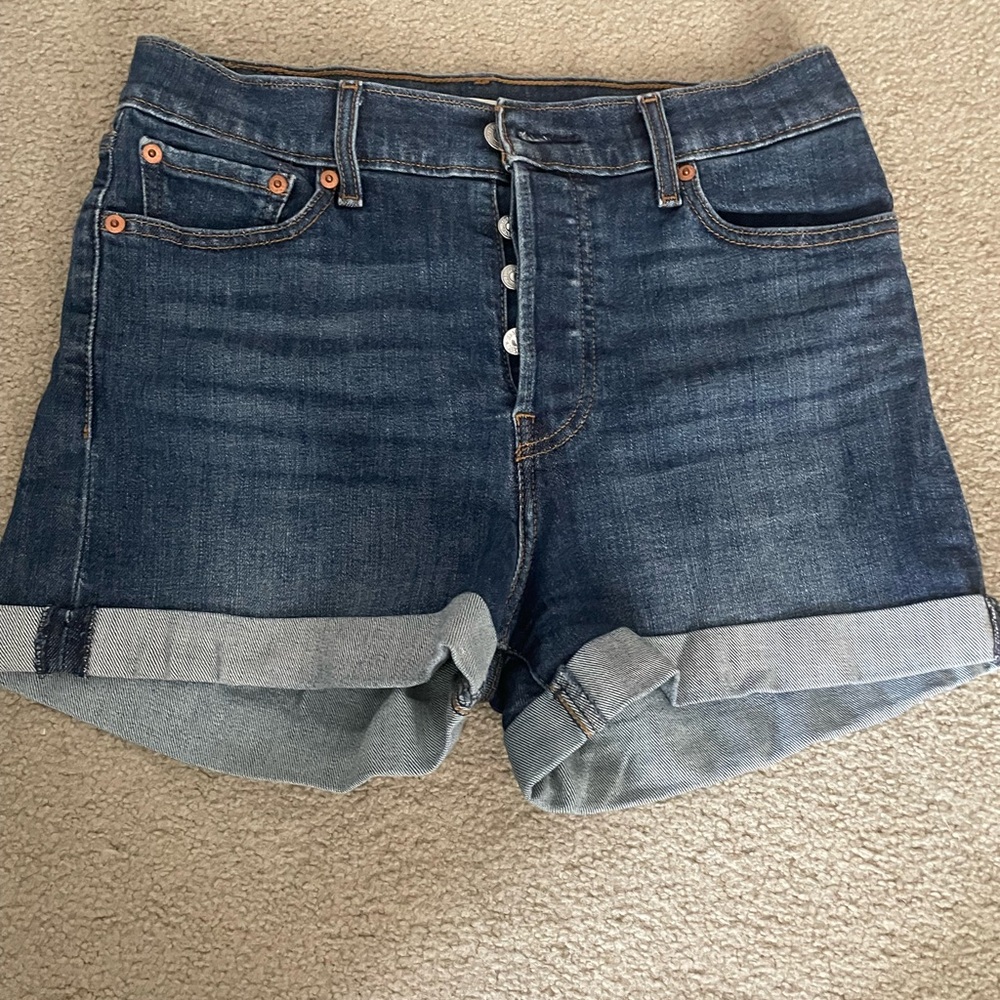 Levi's Dark Blue wedgie Jean Shorts